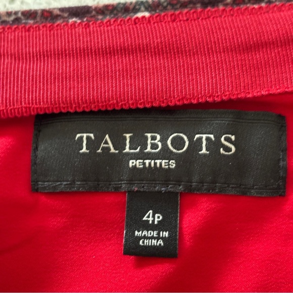 Talbots Faux Wrap Skirt Paisley Print Side Button Size 4 Petite Fully Lined NEW - Picture 7 of 14